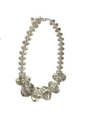 Vintage Chunky Beaded Necklace Peach Faceted Beads Statement Fashion Jewelry